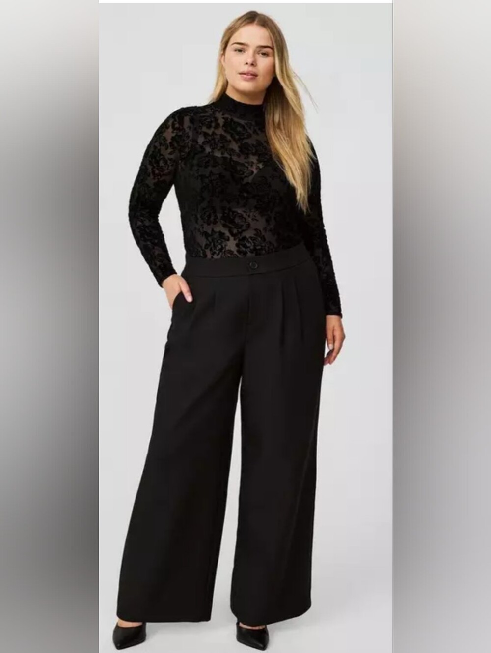 Torrid Wide Leg Tailored Twill Pants Deep Black Size 20R